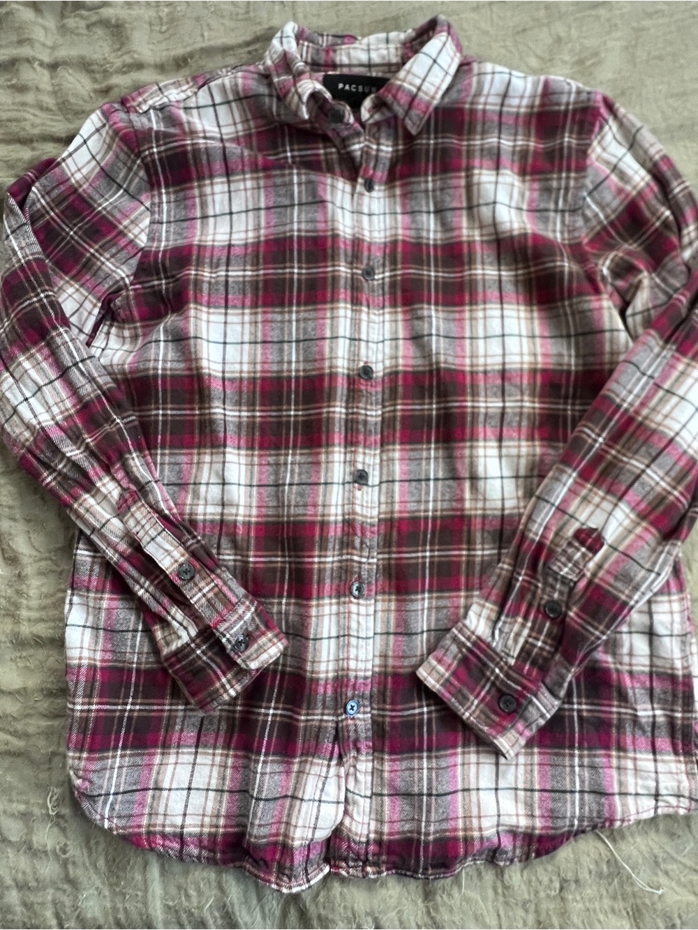 Pacsun Women’s Cozy Fall Flanel Plaid Button Down Shirt Size M Grunge Casual